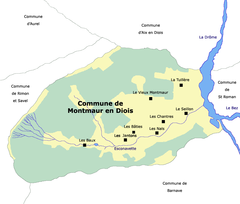 Plan gminy Montmaur-en-Diois
