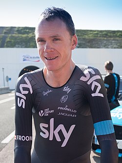 Chris Froome - The First Man to Cycle through the Eurotunnel (14593593775) (cropped).jpg