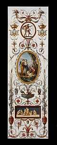 Louis XVI style medallion a grotesque panel, originally from the Hôtel Grimod de La Reynière, Paris, designed and painted by Charles-Louis Clérissea, 1770s, Victoria and Albert Museum, London