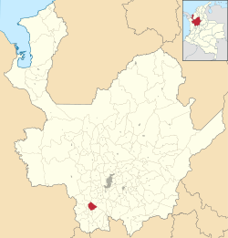 Vị trí của khu tự quản Tarso trong tỉnh Antioquia