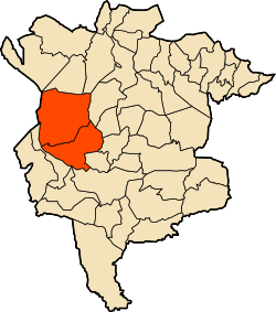 Localização do distrito dentro da província de M'Sila
