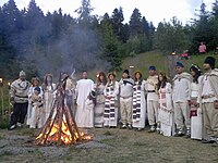 Zalmoxian fire rite Dacian Sacred Fire ceremony year 2013.jpg