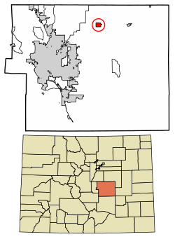 Location of the Peyton CDP in El Paso County, Colorado.