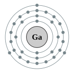 Electron shells of gallium (2, 8, 18, 3)