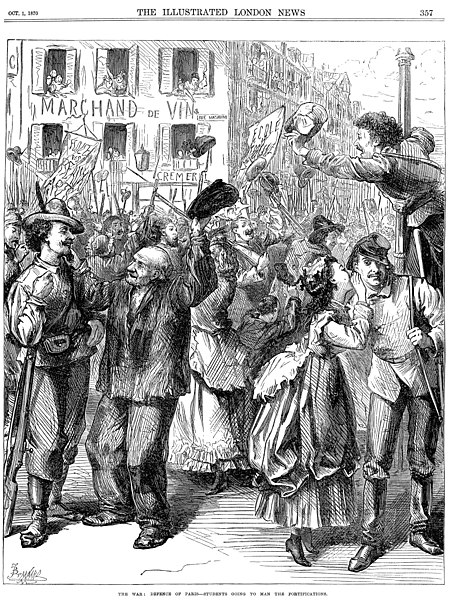 File:Franco-Prussian War - Students Going to Man the Barricades - Illustrated London News Oct 1 1870.jpg