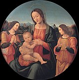 Мадонна с Младенцем и ангелами. 1510. Дерево, масло. Капитолийские музеи, Рим