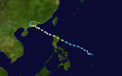 颱風姬羅莉亞的路徑圖