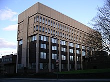 The Graham Sutherland building was built in 1959 and was used by the university's School of Art and Design. It has been replaced with the Delia Derbyshire building. Grayham Sutheralnd Building2 - Coventry University 4m08.JPG
