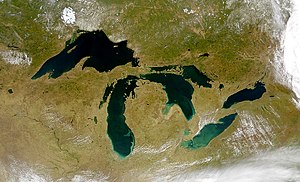 The Great Lakes as seen from space. The Great ...