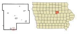 Location of Beaman, Iowa