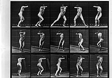 Seqüència d'imatges d'un cos nuu en moviment.