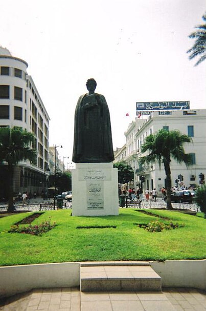 Ibnu Khaldun's statue in Tunisia from Wikipedia