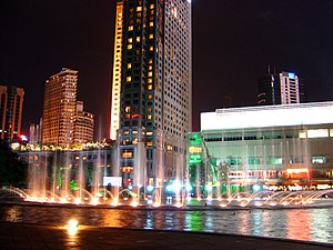 Scenery around KLCC park at night