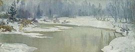 Paysage d'hiver dans le Nord. Vers 1910