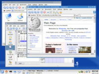 An example of KDE, one of the X Window System's many graphical user interfaces available for Unix-like systems