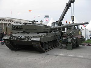 English: An Austrian Leopard 2A4 tank on displ...