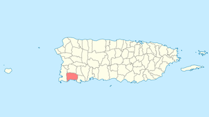 Location of Lajas in Puerto Rico