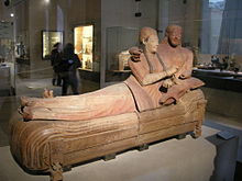 The Etruscan Sarcophagus of the Spouses, terracotta, Cerveteri, 520 BC Louvre, sarcofago degli sposi 00.JPG