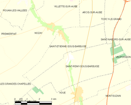 Mapa obce Saint-Étienne-sous-Barbuise