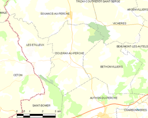 Poziția localității Coudray-au-Perche