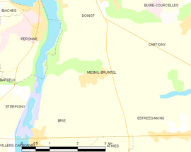 Mapa obce Mesnil-Bruntel