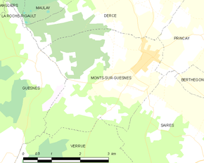 Poziția localității Monts-sur-Guesnes