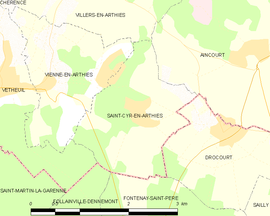 Mapa obce Saint-Cyr-en-Arthies