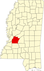 Map of Mississippi highlighting Hinds County