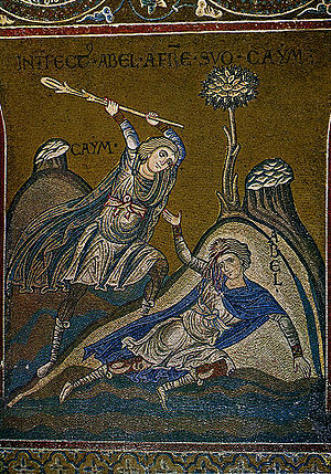Cain and Abel. Byzantine mosaic i =n Monreale