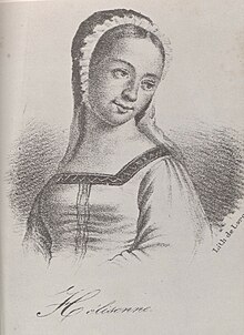 Engraving of Hélisenne de Crenne