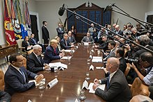 President Trump and Airline CEOs discuss COVID-19's impact on the travel industry on March 4, 2020. President Trump and the Vice President meet with Airline CEOs about the Coronavirus (49618513938).jpg