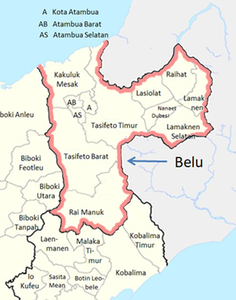 Peta Kecamatan ring Kabupatén Belu