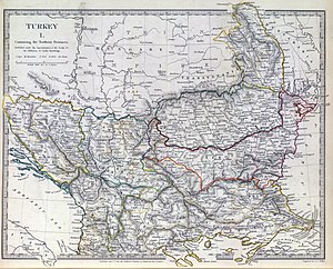 Карта 1829 года севера Османской империи.
