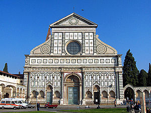 The façade of Santa Maria Novella, completed b...