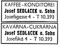 Dvojjazyčná reklama cukrárny a kavárny z roku 1942.