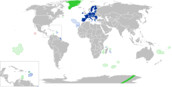 Umístění Evropské unie a zvláštních území