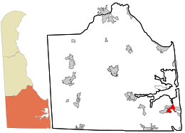 Location in Sussex County and the state of Delaware.