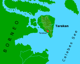 Localisation de Tarakan par rapport à Bornéo