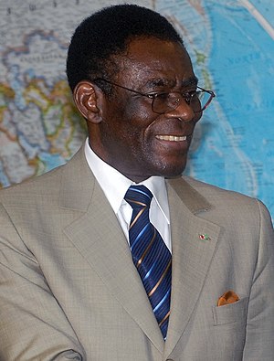 Teodoro Obiang Nguema Mbasogo during a meeting...