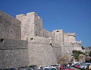 English: Walls of Dubrovnik (Croatia). Françai...