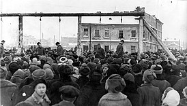 Казнь осужденных на процессе на площади Калинина в Ленинграде