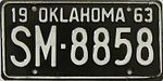 Номерной знак Оклахомы 1963 года.jpg