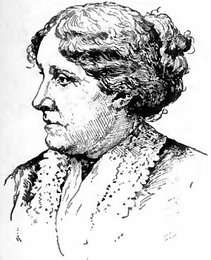 English: Portrait drawing of author Louisa May...
