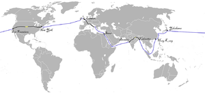 Map of the trip in Around the World in Eighty ...