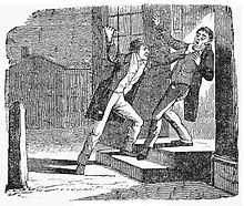 Jereboam O. Beauchamp killing Solomon P. Sharp, an example of a murder. Beauchamp kills Sharp.jpg