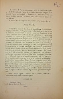 Breve di Pio IX