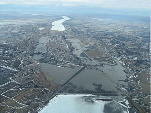 Südliches Ende des Lake Traverse am unteren Bildrand