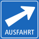 Ausfahrtssignal auf Autobahn oder Autostrasse (national und kantonal) in der deutschsprachigen Schweiz