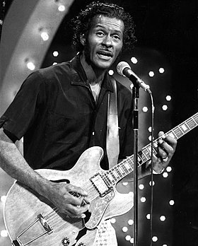 Chuck Berry sur le plateau du Midnight Special en 1973.