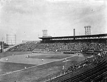 Delormier Stadium in Montreal was home to the Montreal Royals of the International League from 1928 to 1960. Delorimier Park circa 1933.jpg